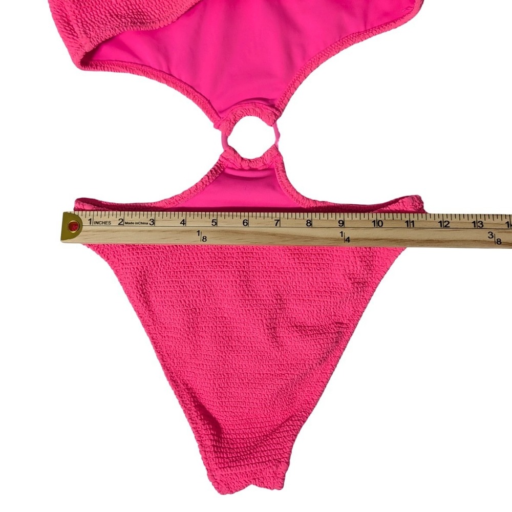 LA Hearts PacSun Pink Cutout O-Ring One Piece Swimsuit Scrunch Barbiecore Sz XS - Picture 10 of 11